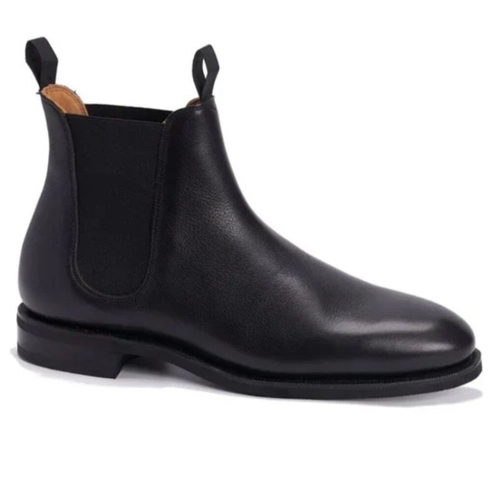 Meermin Mallorca Wholecut Chelsea Boots Black Calf 114050 Men's UK 10.5 US 11.5